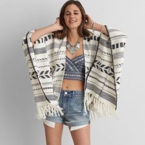 American Eagle Boho Black and White Cardigan